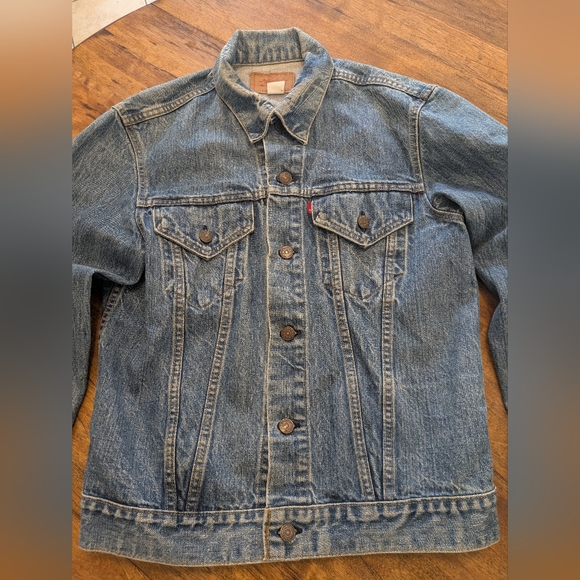 Vintage 80s Levi Denim Trucker Jacket Size 42L - Picture 8 of 12